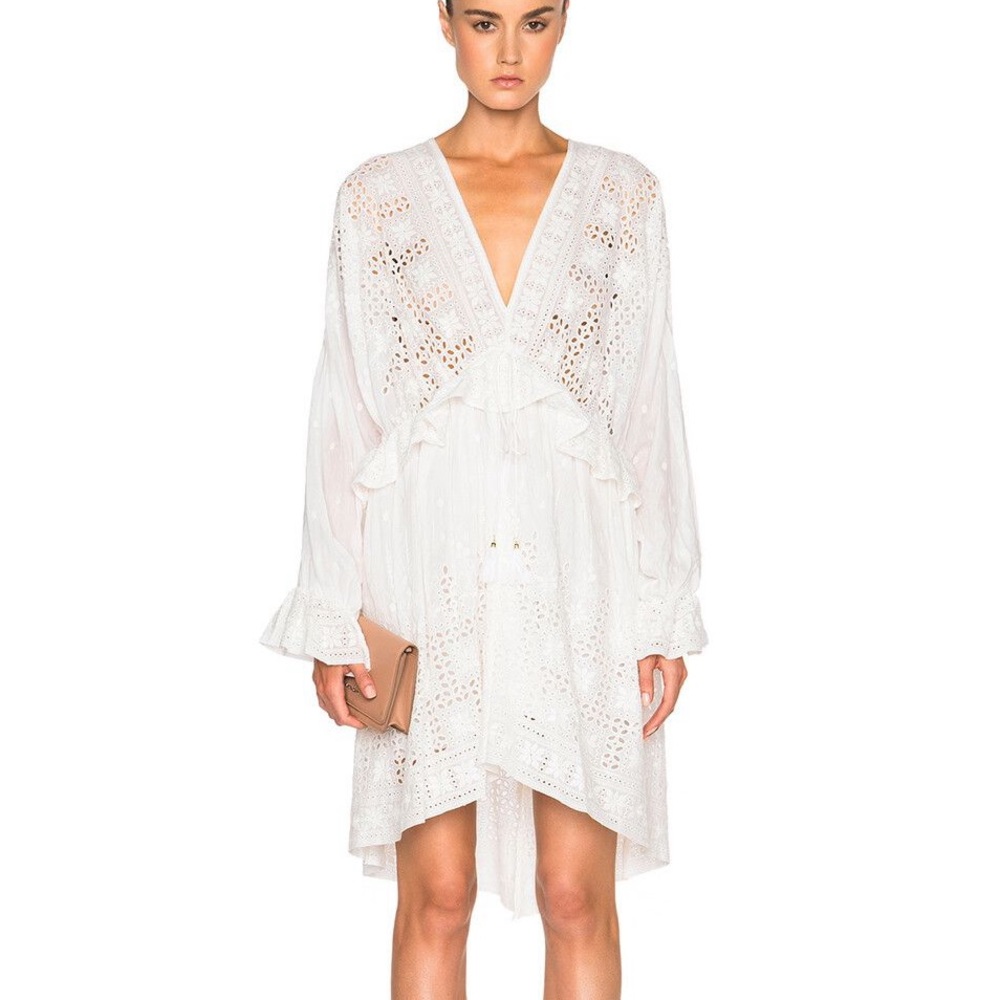 ZIMMERMANN Harlequin Broderie Drawn eyelet lace cream boho western chic resort